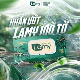 (TẶNG SÁCH TÔ MÀU) Thùng 10 gói khăn ướt Lamy gói lớn 100 tờ không mùi