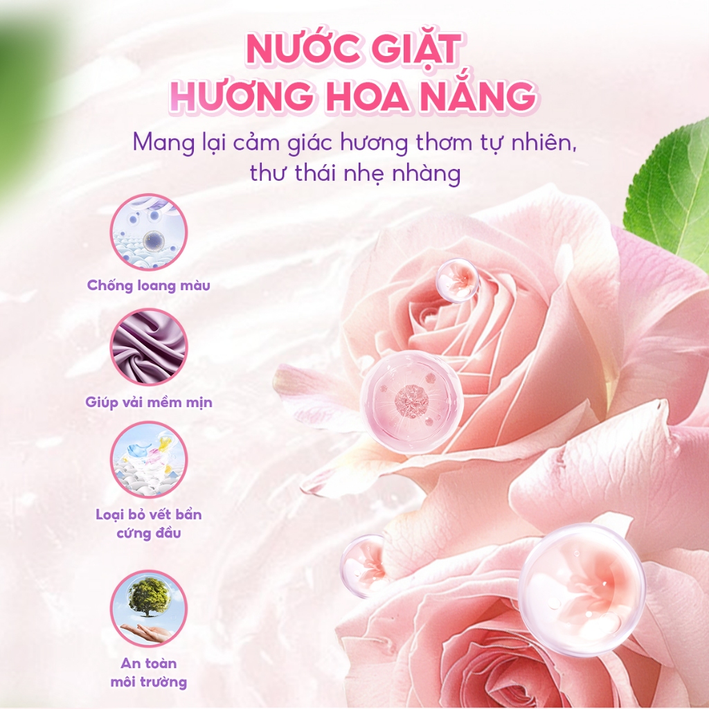 [Mua 4L Tặng 4L] Nước Giặt Xả TopGia Hương Hoa Nắng Ngọt Ngào, An Toàn Lưu Hương Bền Lâu 72H, Túi 2L