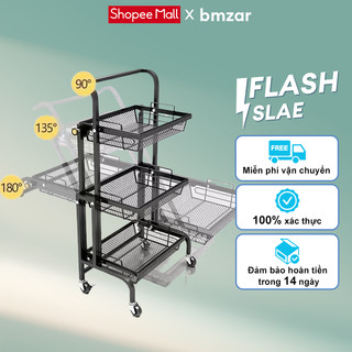 BMZAR Kệ Gấp Gọn Đa Năng Điều chỉnh đa góc 90°-180° Xe Đẩy Spa Sắt phù hợp mọi không gian