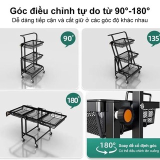 BMZAR Kệ Gấp Gọn Đa Năng Điều chỉnh đa góc 90°-180° Xe Đẩy Spa Sắt phù hợp mọi không gian