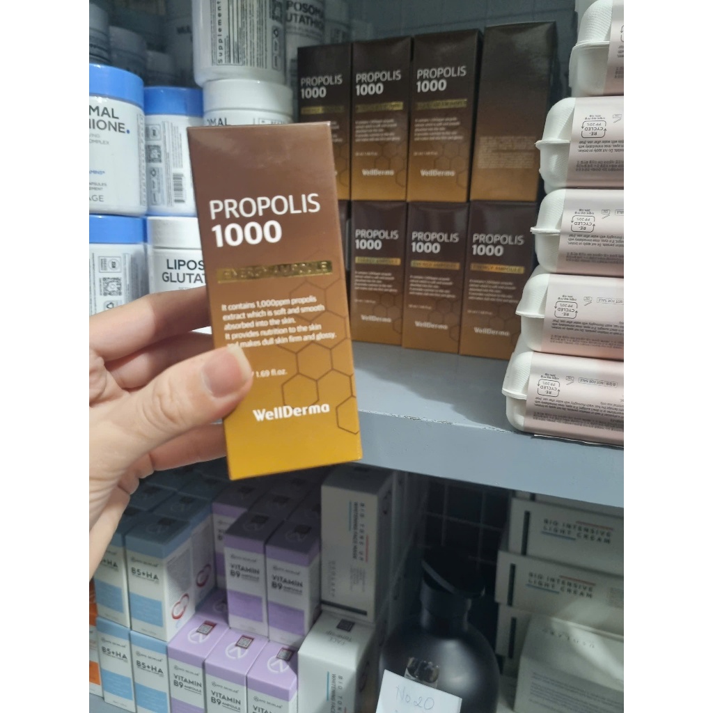 [Hàng CTY] Serum keo ong Wellderma Propolis 1000 Energy Ampoule Sáng Da, Thu Nhỏ Lỗ Chân Lông 50ml_CNP Laboratory