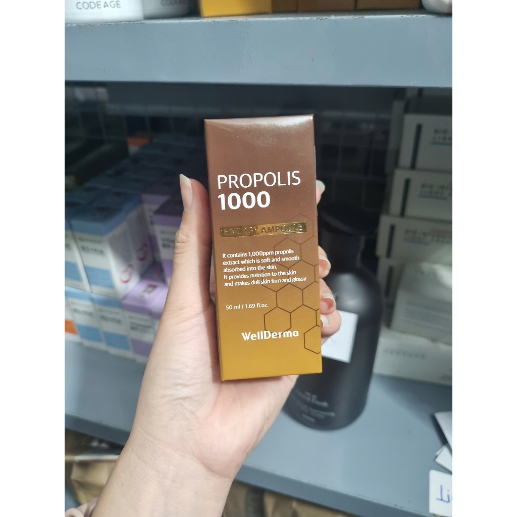 [Hàng CTY] Serum keo ong Wellderma Propolis 1000 Energy Ampoule Sáng Da, Thu Nhỏ Lỗ Chân Lông 50ml_CNP Laboratory