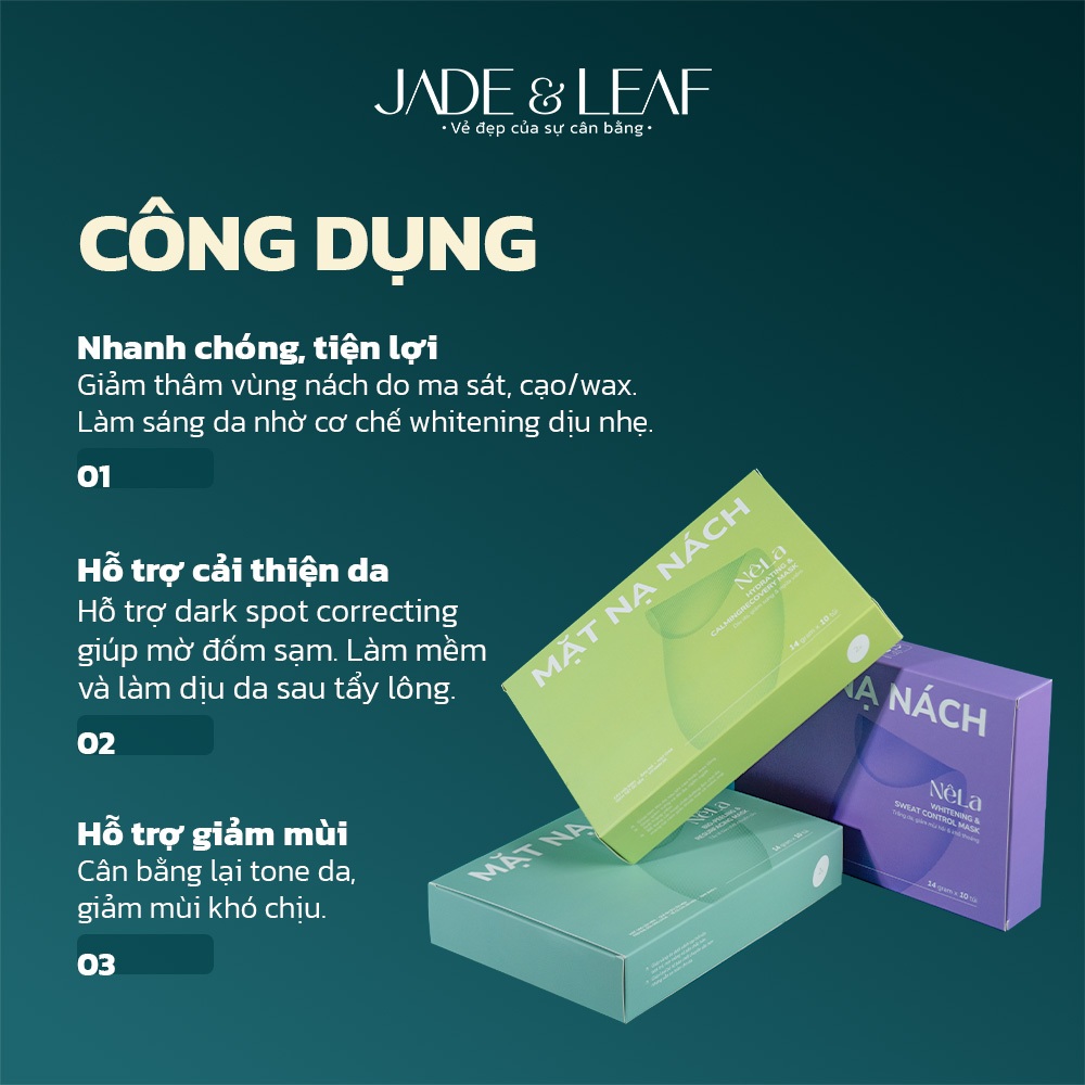 Mặt Nạ Nách Jade&Leaf Chính Hãng, Dưỡng Trắng Giảm Thâm Whitening & Dark Spot Correcting Mask
