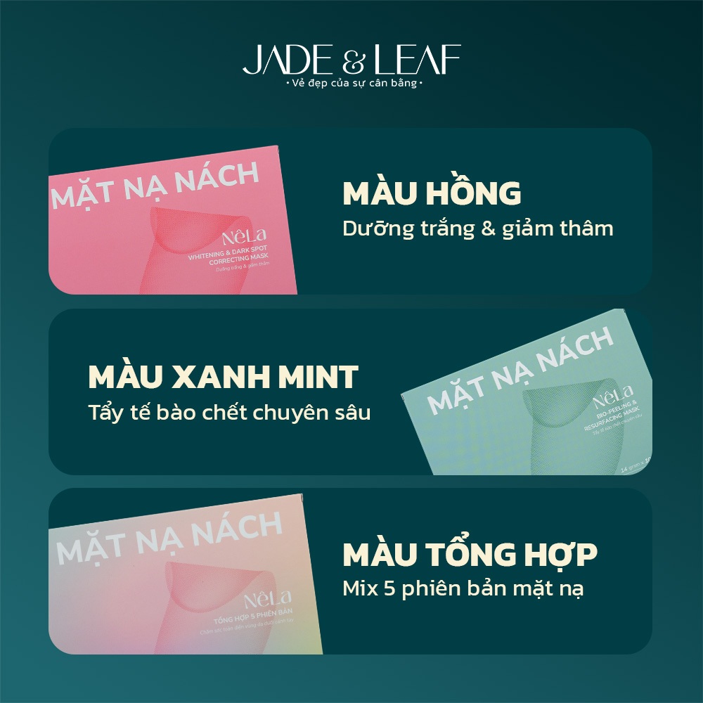 Mặt Nạ Nách Jade&Leaf Chính Hãng, Dưỡng Trắng Giảm Thâm Whitening & Dark Spot Correcting Mask