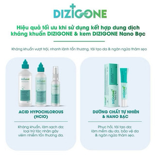 Kem DIZIGONE Nano Bạc - Kem kháng khuẩn, lành thương, tái tạo da, ngăn ngừa sẹo 25g