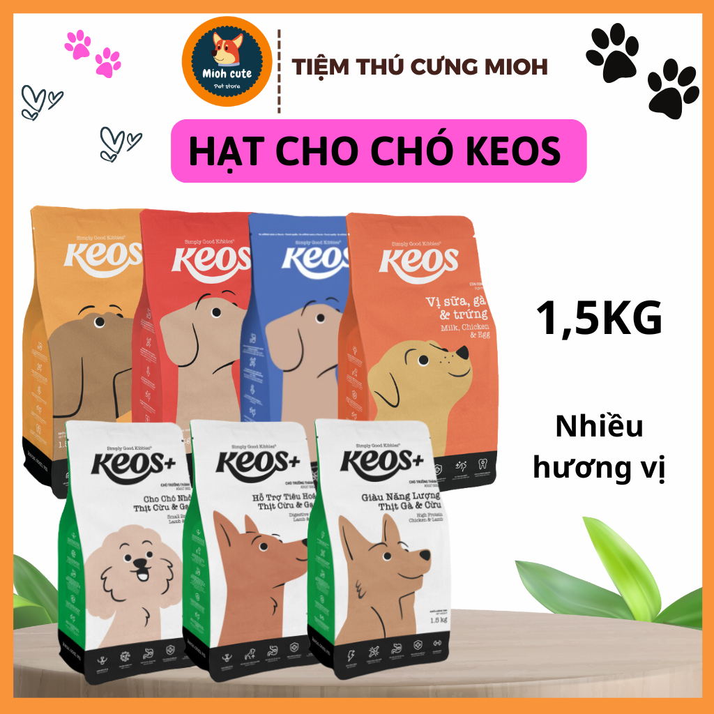 Hạt thức ăn Keos dành cho chó mọi lứa tuồi 1,5KG | Shopee Việt Nam