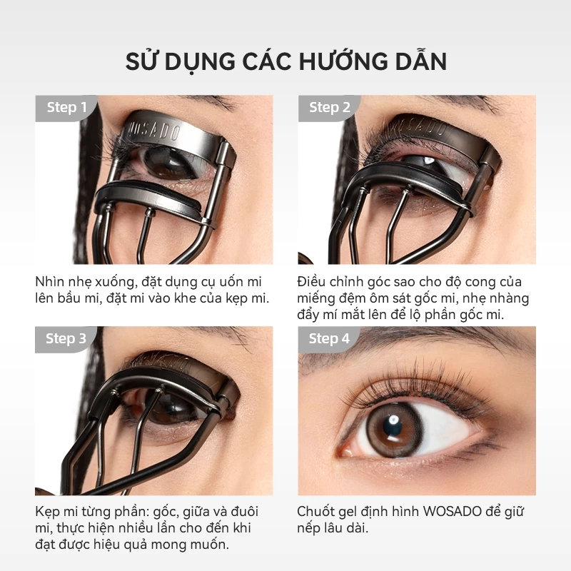 Kẹp Bấm Mi Chuyên Dụng Có Đệm Silicon Bấm Mi Siêu Cong Dụng Cụ Uốn mi cong lâu Dụng - Siêu Dễ Dàng, Tiện Lợi