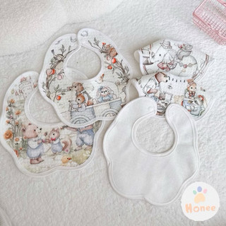 Yếm hoa tròn chống thấm cho bé, phong cách vintage Hàn