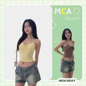 Áo 2 Dây Nữ Kiểu Nhún Ngực MCA Phối Dây Thắt Nơ Xinh Xắn A51482