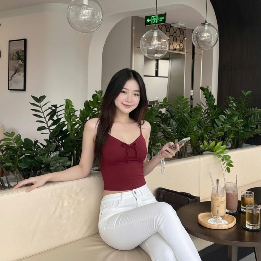 [Video Sp Thực Tế] Áo 2 Dây Nữ Kiểu Nhún Ngực MCA Phối Dây Thắt Nơ Xinh Xắn A51482