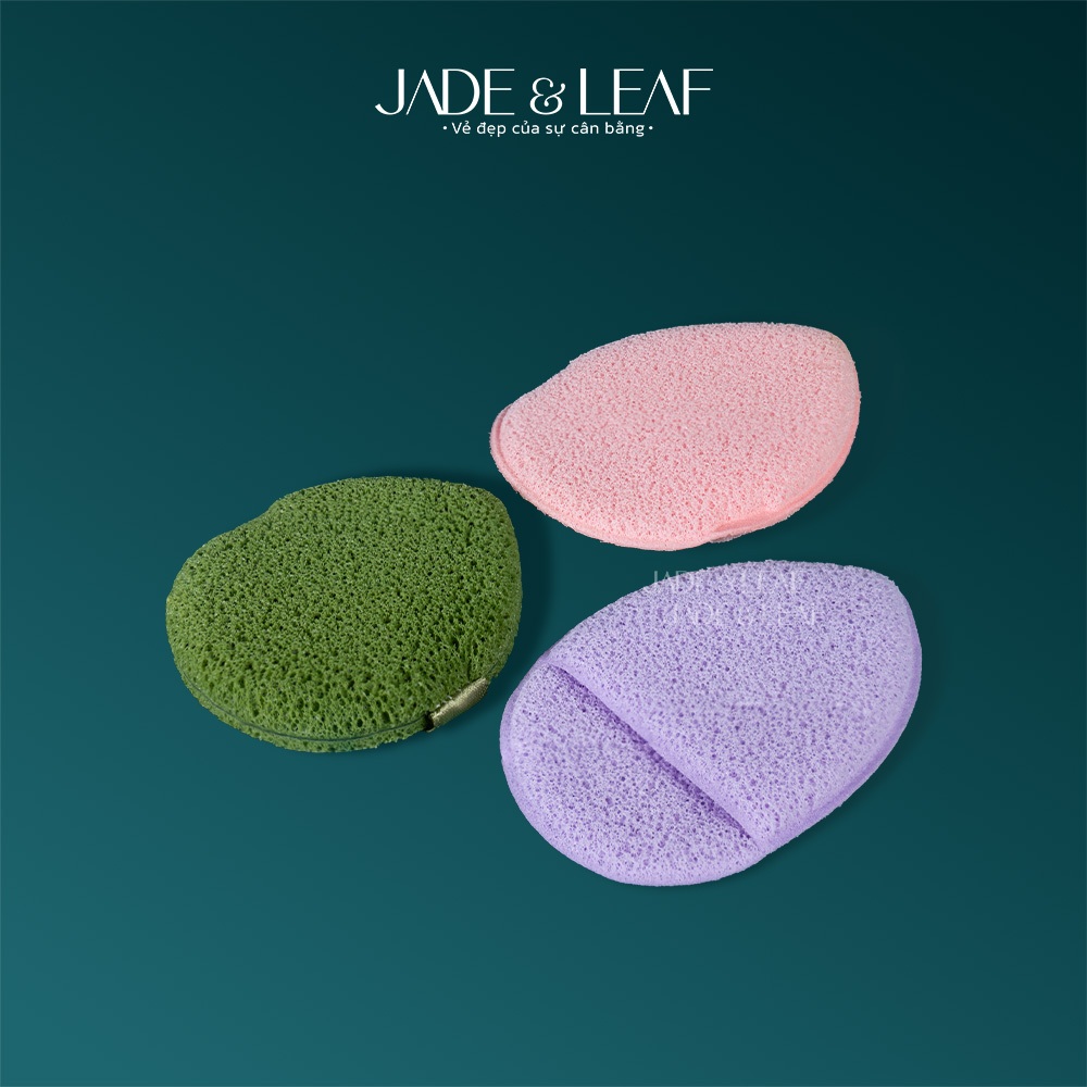 Bông Mút Rửa Mặt Jade&Leaf Chính Hãng, Hình Bọt Biển Giọt Nước Mềm Mại Làm Sạch Sâu Da Mặt