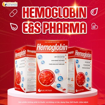 Viên Uống Bổ Sung Sắt Hemoglobin E&S Pharma, Sắt Hữu Cơ, Hộp 30 Viên