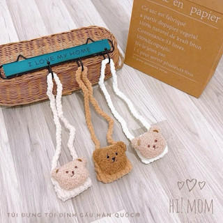Túi len đựng tỏi, tránh vía hoạ tiết hình gấu dễ thương cho bé