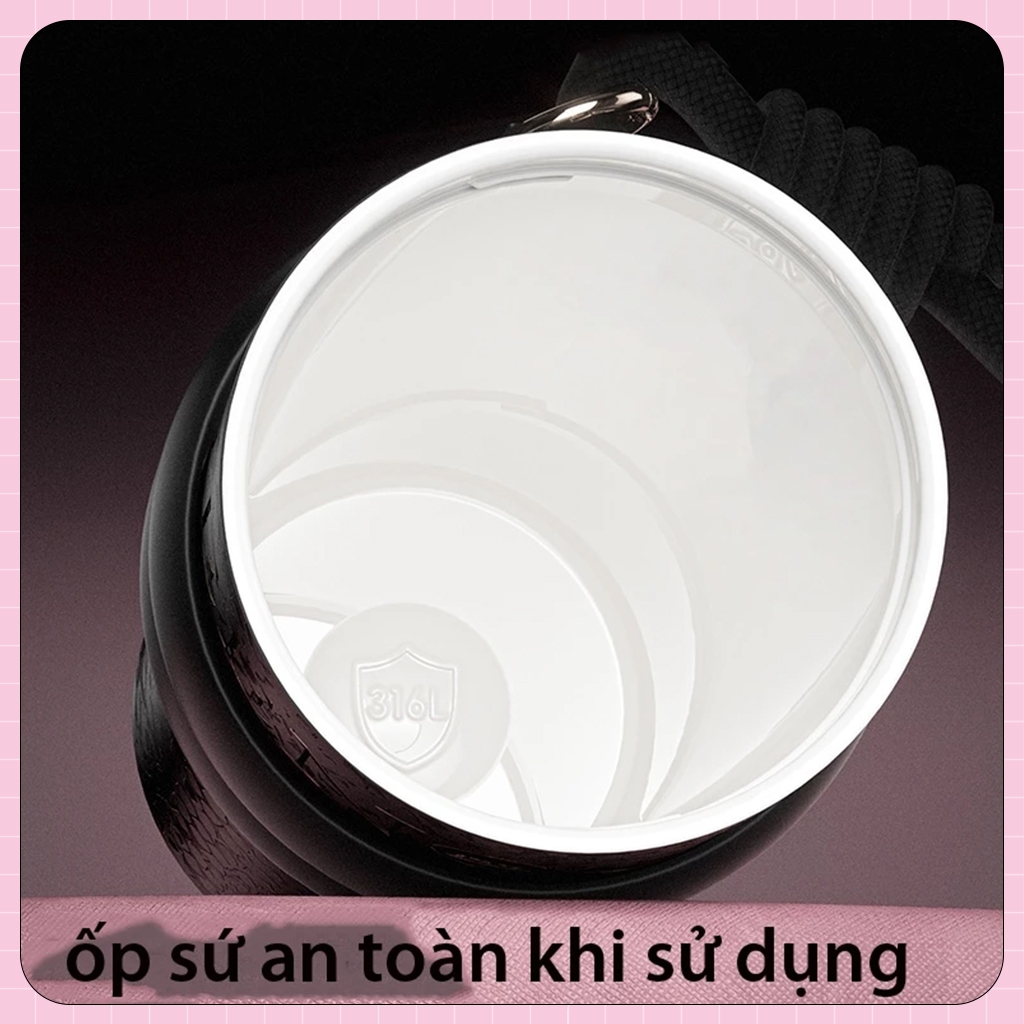 Ly Giữ Nhiệt KYNOR QUEEN Dung Tích 530ml/710ml, Giữ Nhiệt 12H-24H Thép Phủ Sứ, Charm Nơ Tinh Xảo Cups
