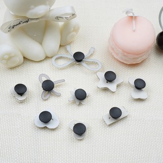 Bộ 9 Sticker, Charm 3D chủ đề Nơ bạc DIY gắn Dép Sục, Cá Sấu JB-240 Mita
