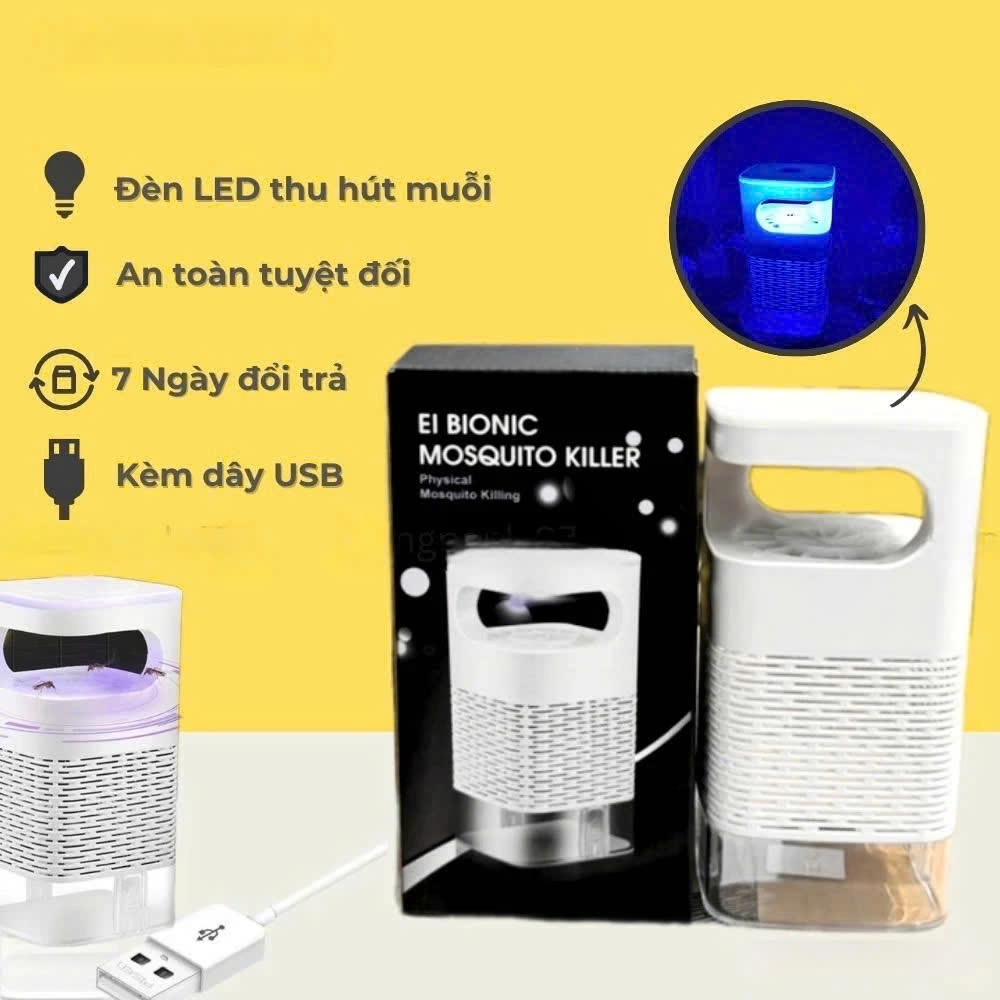 ĐÈN BẮT MUỖI THÔNG MINH - Máy Bắt Muỗi Ánh Sáng Xanh Uv An Toàn,Đèn Diệt Muỗi Kiêm Đèn Ngủ Tiện Lợi