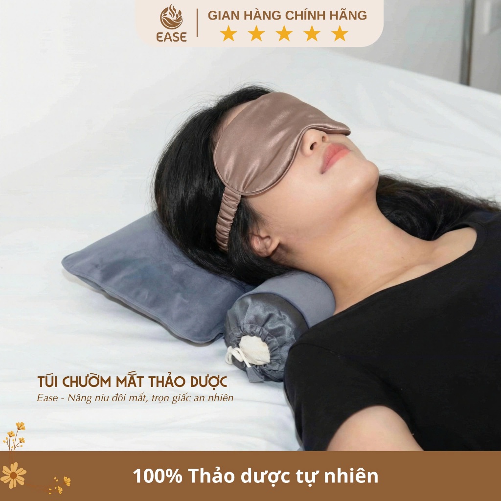 Combo Gối Chườm & Túi Chườm Mắt Thảo Dược Muối Biển EASE – Giảm Đau Mỏi, Ngủ Ngon, Thư Giãn