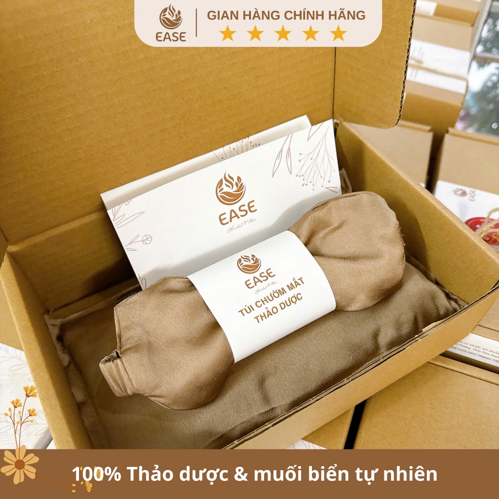 Combo Gối Chườm & Túi Chườm Mắt Thảo Dược Muối Biển EASE – Giảm Đau Mỏi, Ngủ Ngon, Thư Giãn