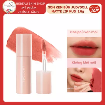 Son Bùn JUDYDOLL Matte Lip Mud Mịn lì Mờ Vân Môi Lâu Trôi Không Khô Môi 2,8g - Bebeau