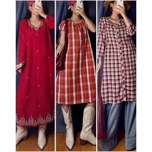 Đầm váy vintage dáng dài, được chọn mẫu/ins: april6_clothing