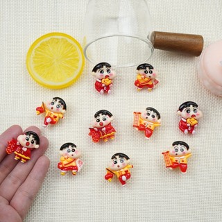 Set 10 Sticker, Charm 3D chủ đề Shin du xuân Tết 2025 gắn Dép Sục, Cá Sấu JB-301 Mita