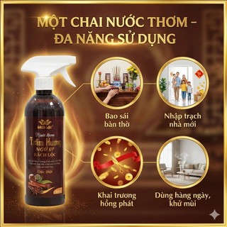 [Bách Lộc Việt Lễ] Nước Thơm Bao Sái Ngũ Vị Bách Lộc 500ml - Thảo Mộc Tự Nhiên Thanh Tẩy Bàn Thờ Tết 2026