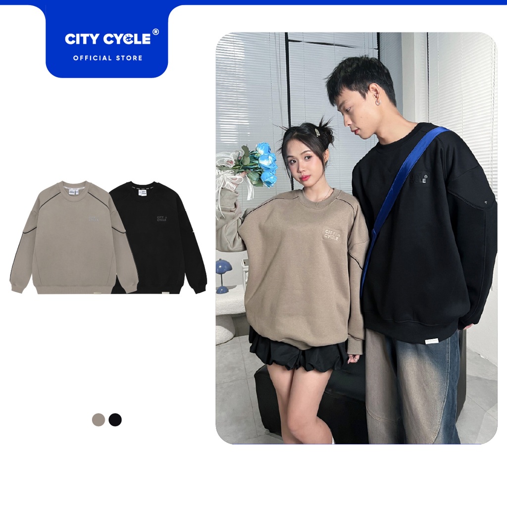 Áo sweater nam nữ đôi nỉ bông dày mùa thu đông Local Brand Chính Hãng City Cycle Áo Sweater Meteor
