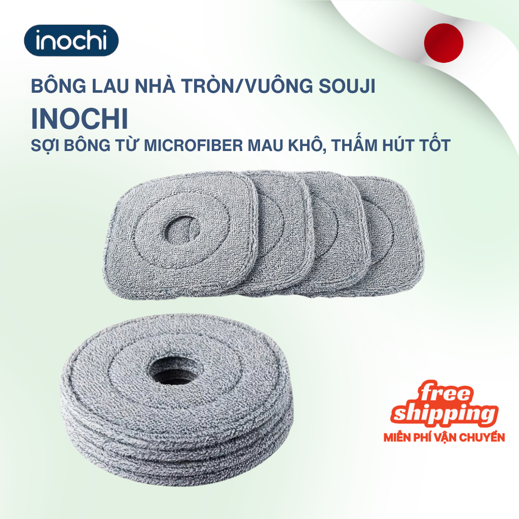 Bông lau nhà Vuông/Tròn Souji Inochi (sử dụng thay thế cho cây lau nhà Vuông/tròn Souji)