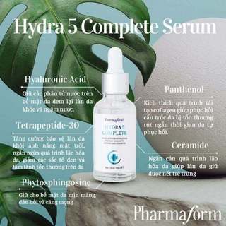 Tinh Chất Pharmaform B5 Hydra phục hồi và cấp ẩm cho da khô, yếu, da nhạy cảm 30ml Duduhouse