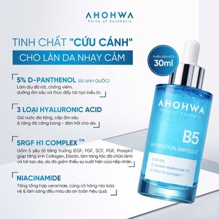 Ahohwa - Tinh chất cấp ẩm và phục hồi da Hydration ampoule B5 _ 30ml