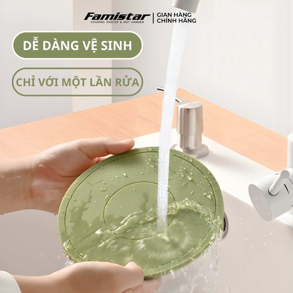 Combo 4 Lót Nồi Chống Nóng Silicon Chị Nhiệt Cao, Miếng Lót Ly Chống Thắm Nước Famistar GRCD01