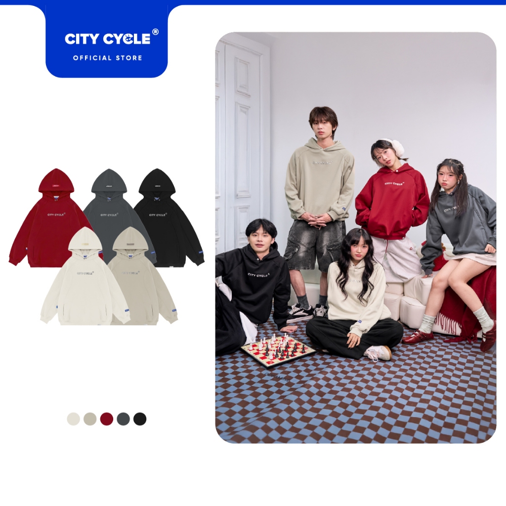 Áo hoodie boxy nỉ bông cá sấu mùa đông nam nữ boxy Local Brand Chính Hãng City Cycle Áo hoodie Space Ver 3