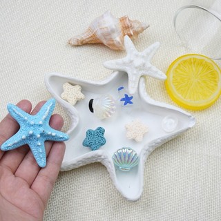 Set 9 Sticker, Charm 3D chủ đề Sao biển xanh lớn gắn Dép Sục, Cá Sấu JB-338 Mita