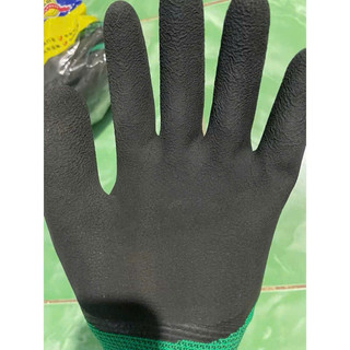 Bịch 24, 12 đôi Găng tay lao động phủ cao su đen sần giá tốt mã 379 - Găng tay bốc xếp xây dựng
