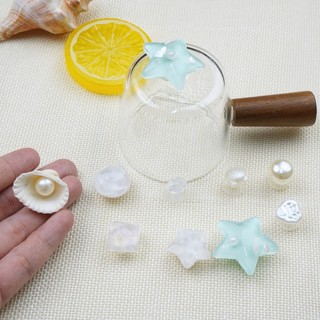 Bộ 10 Sticker, Charm 3D chủ đề Vỏ sò nhựa cứng gắn Dép Sục, Cá Sấu JB-340 Mita