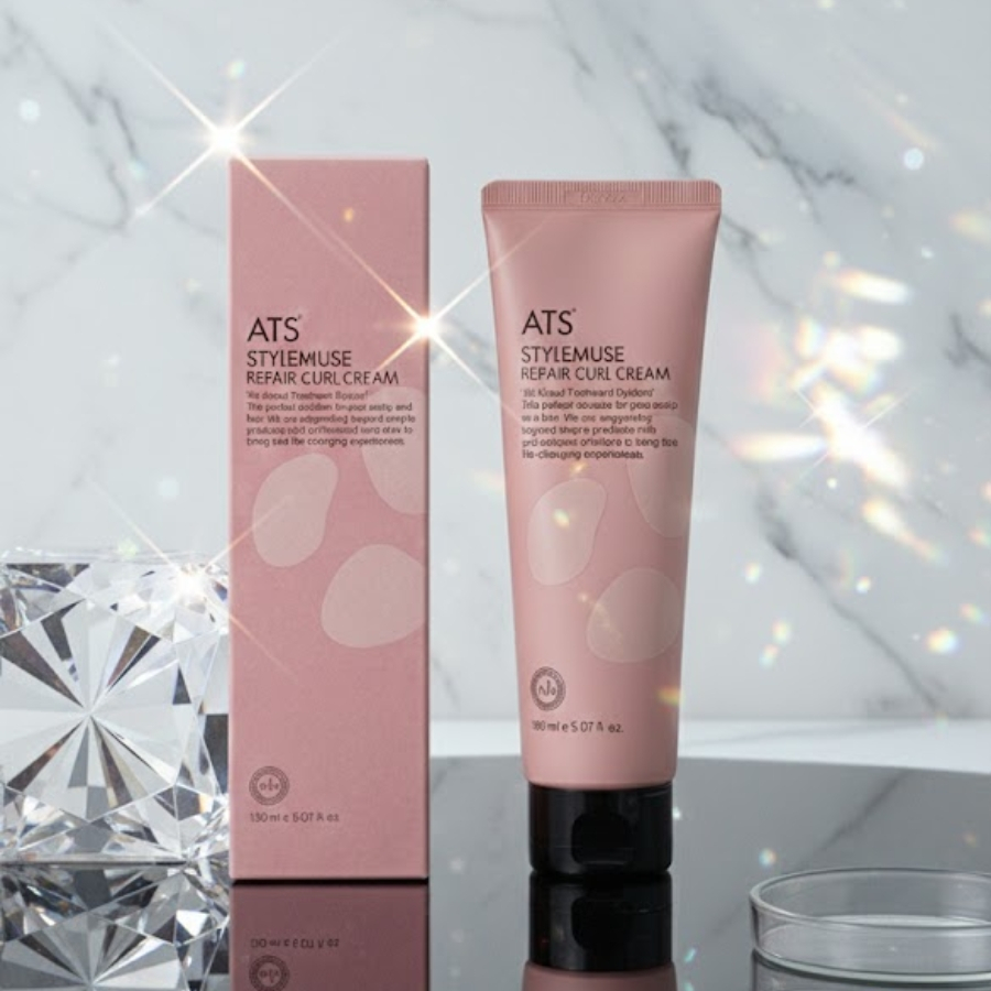 Kem Tạo Kiểu Tóc Xoăn ATS Stylemuse Repair Curl Cream 150ml | Hỗ Trợ Giữ Nếp, Giảm Xù, Lọn Xoăn Mềm Tự Nhiên.