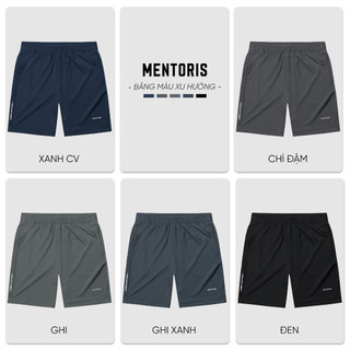 Quần Short Thể Thao Nam Mentoris Chất Liệu Vải Thun Lạnh Họa Tiết Trẻ Trung Năng Động MSR2505