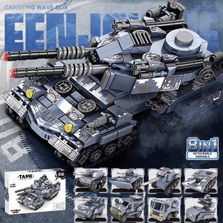 [2203 Mảnh] Mô hình lắp ráp xe Tank Bóng Đêm 2 Nòng 8IN1 tăng chiến đấu cảnh sát thuyền chiến SWAT Quà Tặng Sinh Nhật