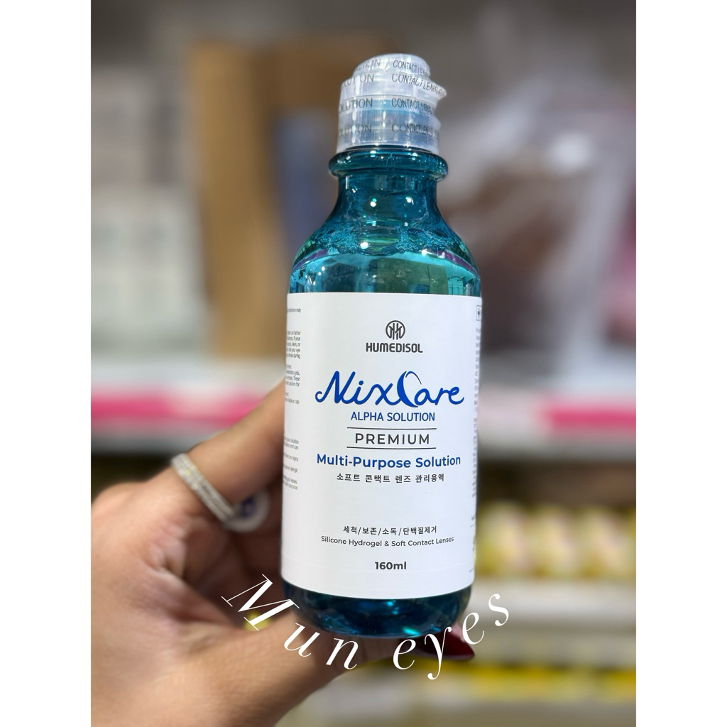 Nước ngâm lens NixCare Alpha premium Solution 160ml giữ ẩm và chăm sóc tốt cho mắt Muneyes