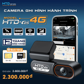 Camera Hành Trình Ô Tô HTD-C25 Lite 4G – Xem Từ Xa Qua Điện Thoại, Tặng Thẻ 32GB