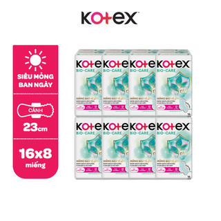 Combo 4/Combo 8 gói Băng vệ sinh Kotex Biocare Ban Ngày SMC 23CM - 16 miếng/gói
