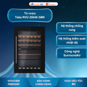 Tủ rượu Teka RVU 20046 GBK - Sức chứa 46 chai - Bảo hành chính hãng 24 tháng