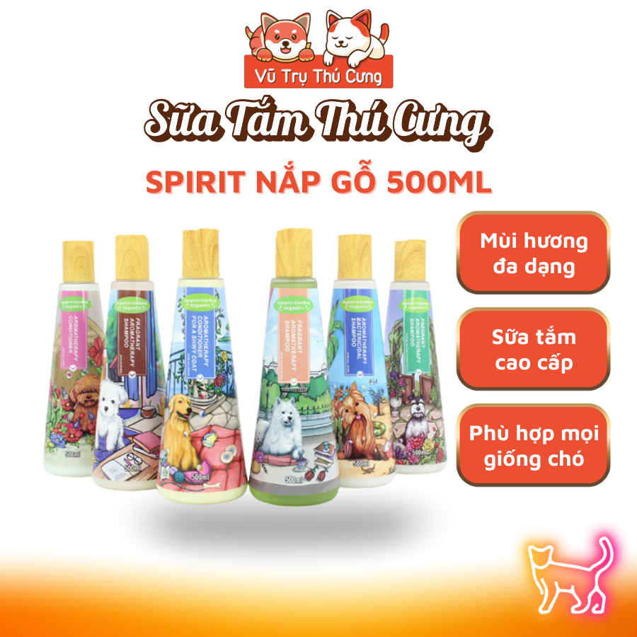 Sữa tắm nước hoa thơm lâu cho Chó Spirit nắp gỗ 500ml