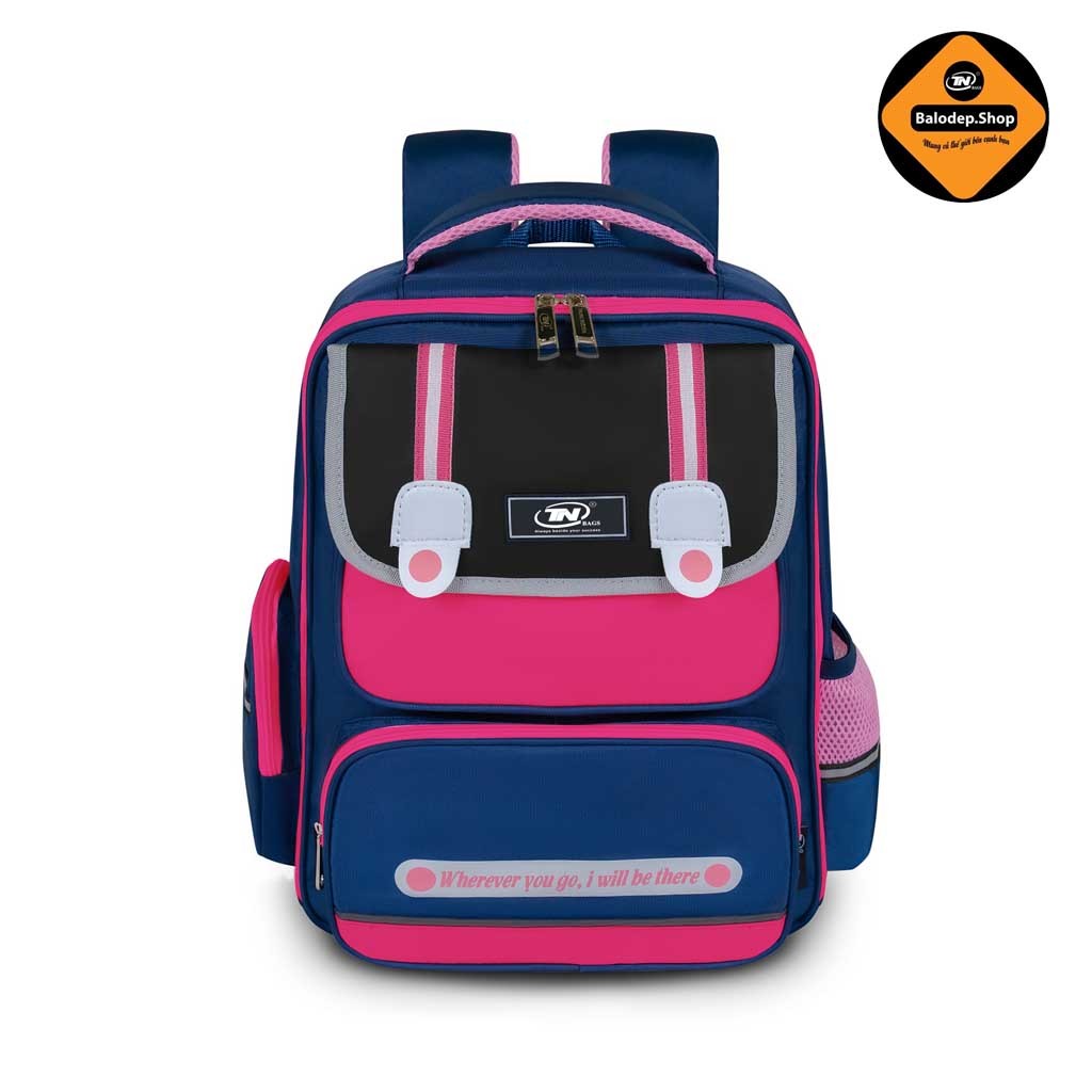 Balo Học Sinh Chống Gù Bé Gái TNBags Smart Pink TN.B 3112 Màu Hồng Xinh Xắn, Đáng Yêu, Ngăn Mở 180°!