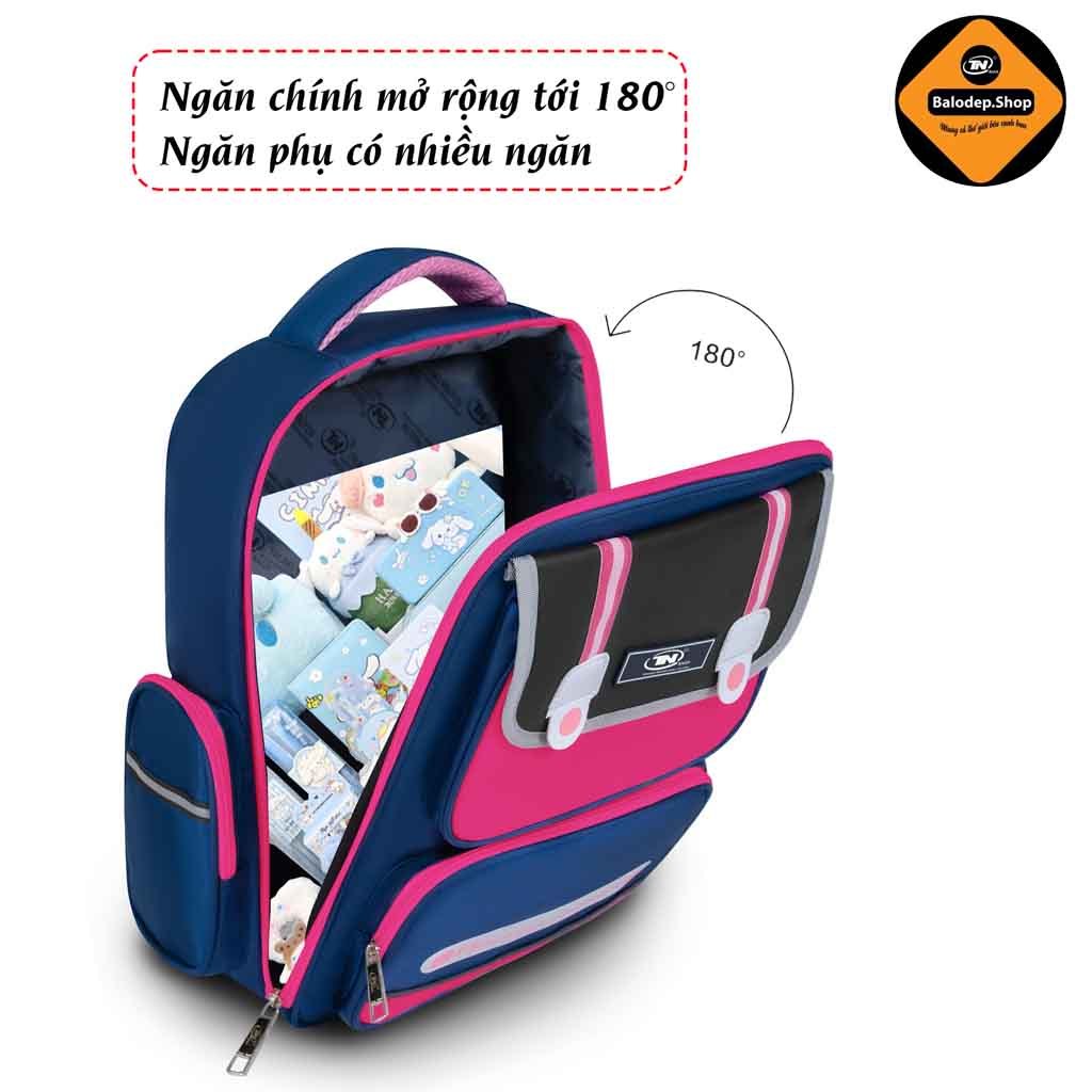 Balo Học Sinh Chống Gù Bé Gái TNBags Smart Pink TN.B 3112 Màu Hồng Xinh Xắn, Đáng Yêu, Ngăn Mở 180°!