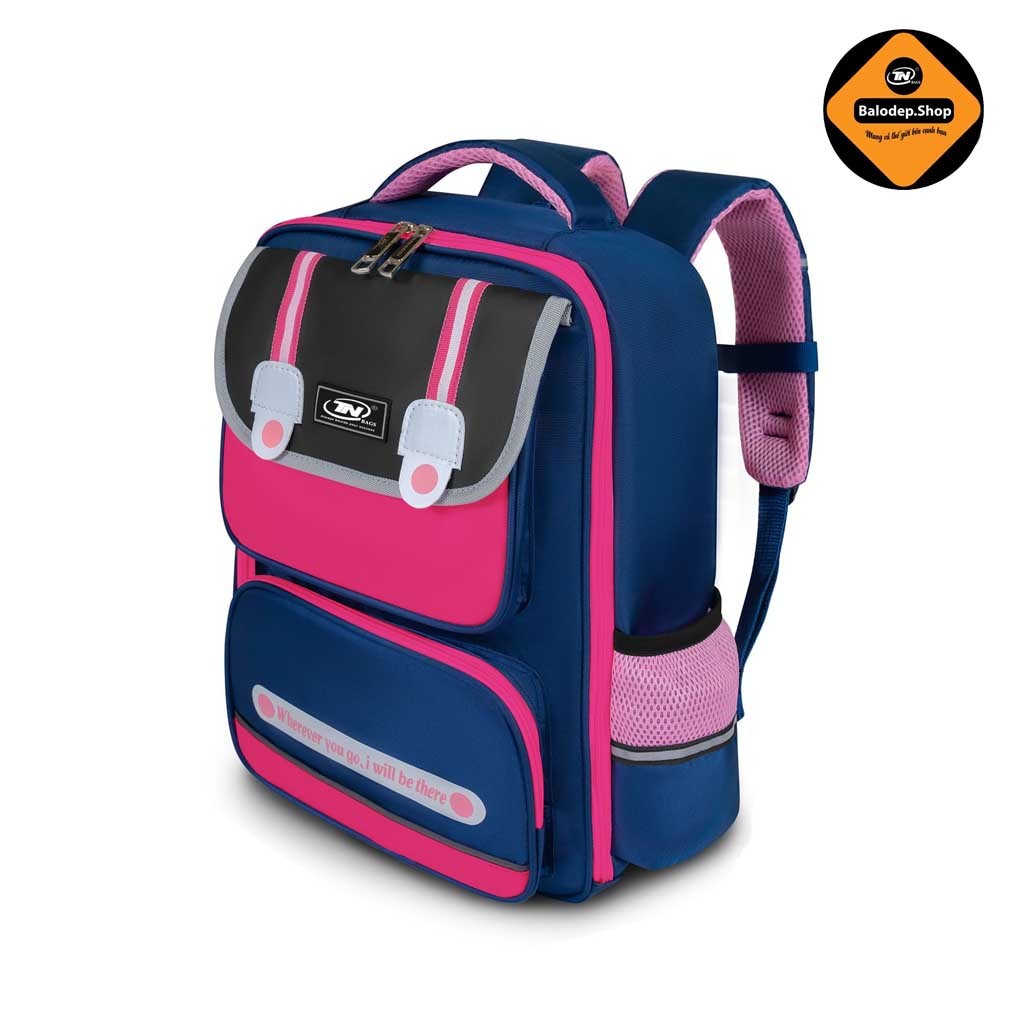 Balo Học Sinh Chống Gù Bé Gái TNBags Smart Pink TN.B 3112 Màu Hồng Xinh Xắn, Đáng Yêu, Ngăn Mở 180°!