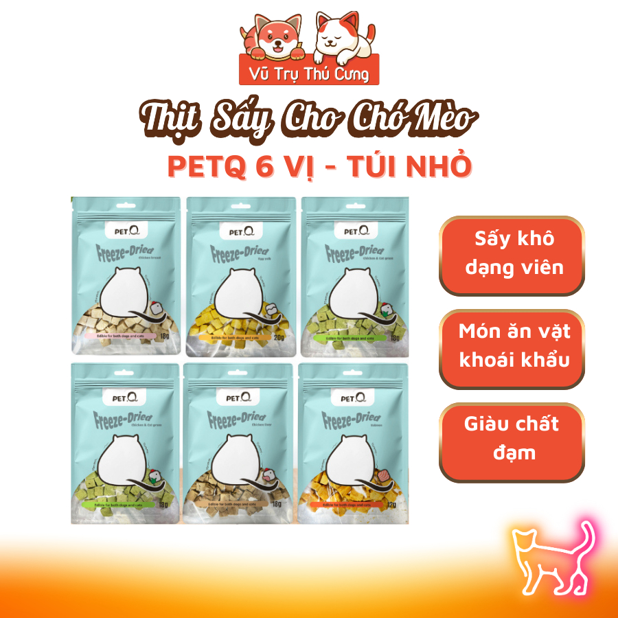 Đồ Sấy Cho Chó Mèo 5 Vị Thơm Ngon PetQ