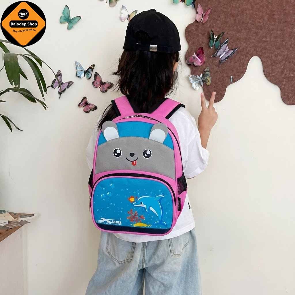 Balo Cho Bé Gái Xbags Dolphin XB 3021 Màu Hồng Xinh Xắn, Hình Cá Heo Đáng Yêu, Nhẹ Êm, Chống Thấm!
