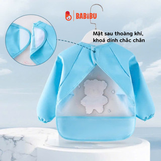 Áo yếm ăn dặm dài tay, áo yếm ăn dặm có máng, chống thấm cho bé, dễ dàng vệ sinh