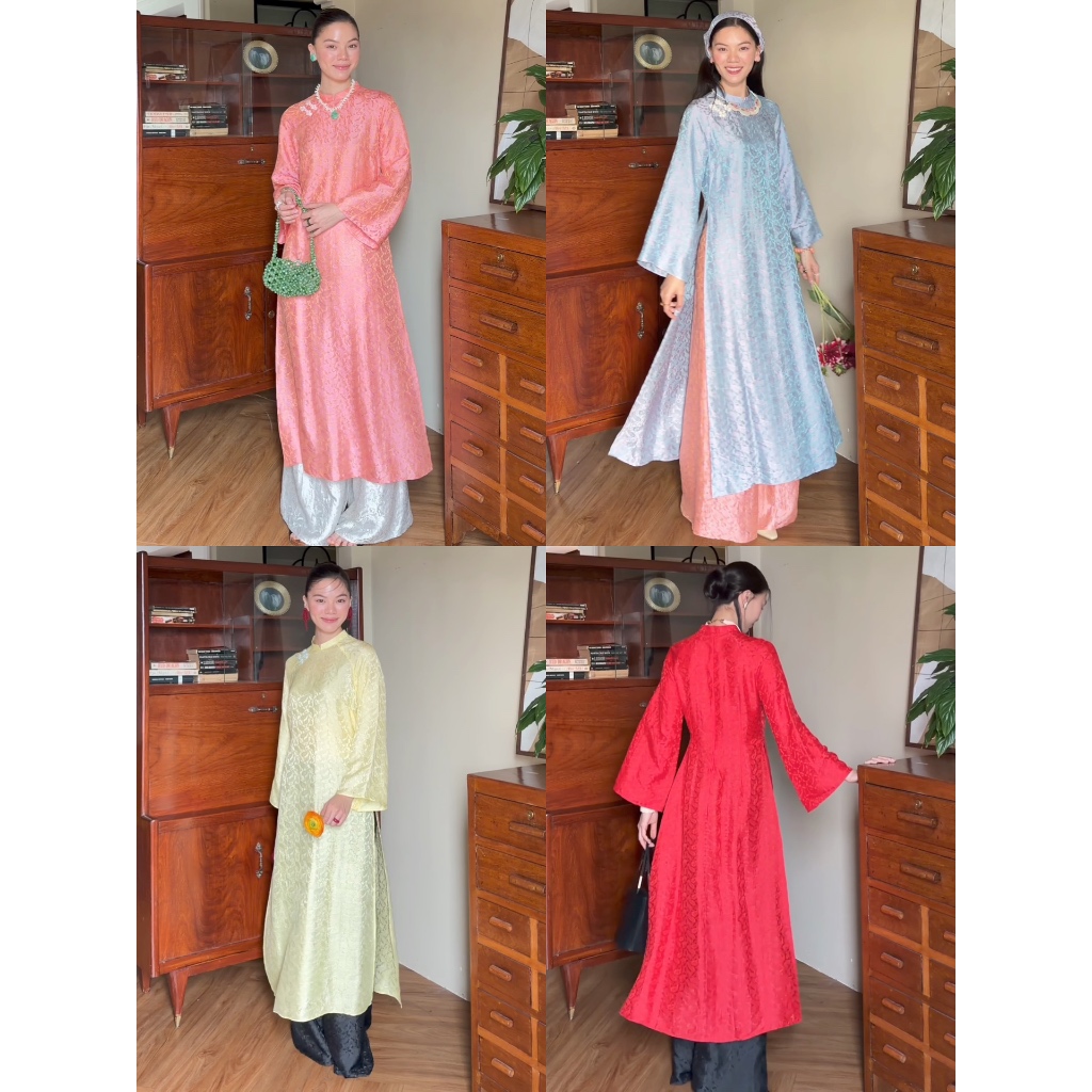 TheBlueTshirt - Áo dài truyền thống lụa tơ tằm Viễn Đông Phương Nam (không kèm quần)